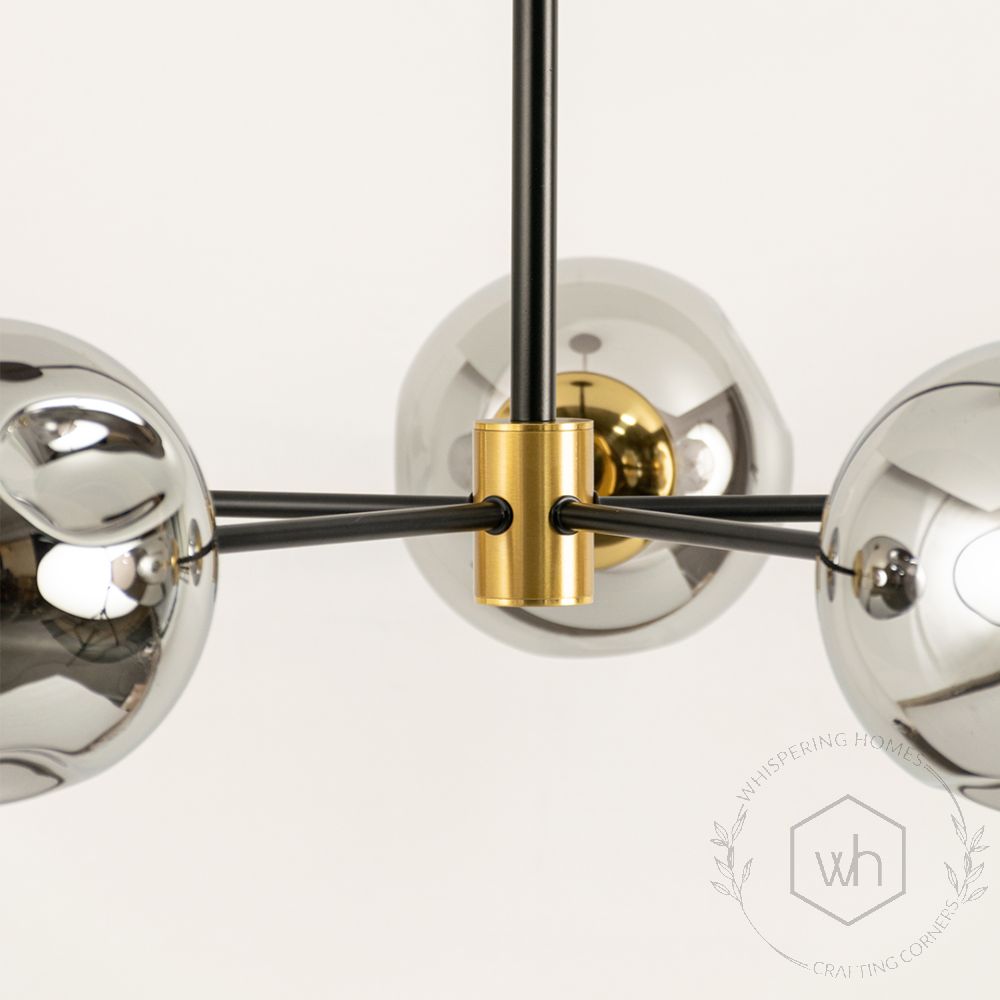 Flannel 5 Linear Chandelier  - Chrome closeup1