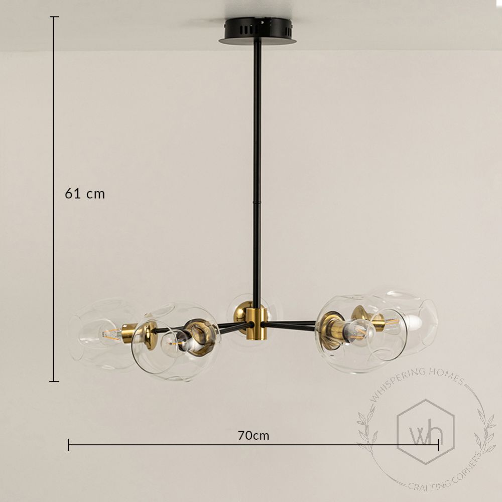 Flannel 5 Linear Chandelier  - Transparent  Dimension