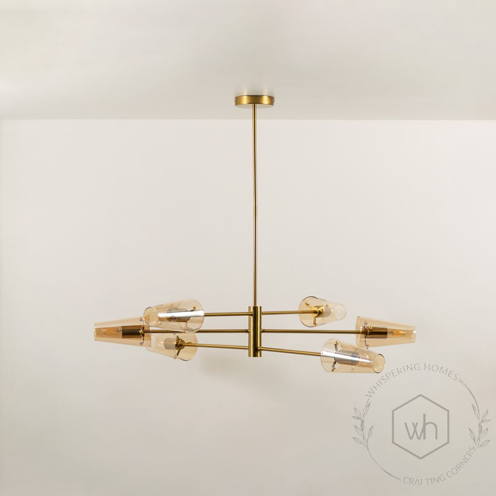 Valentina 6 Linear Light Gold Light Off White Background