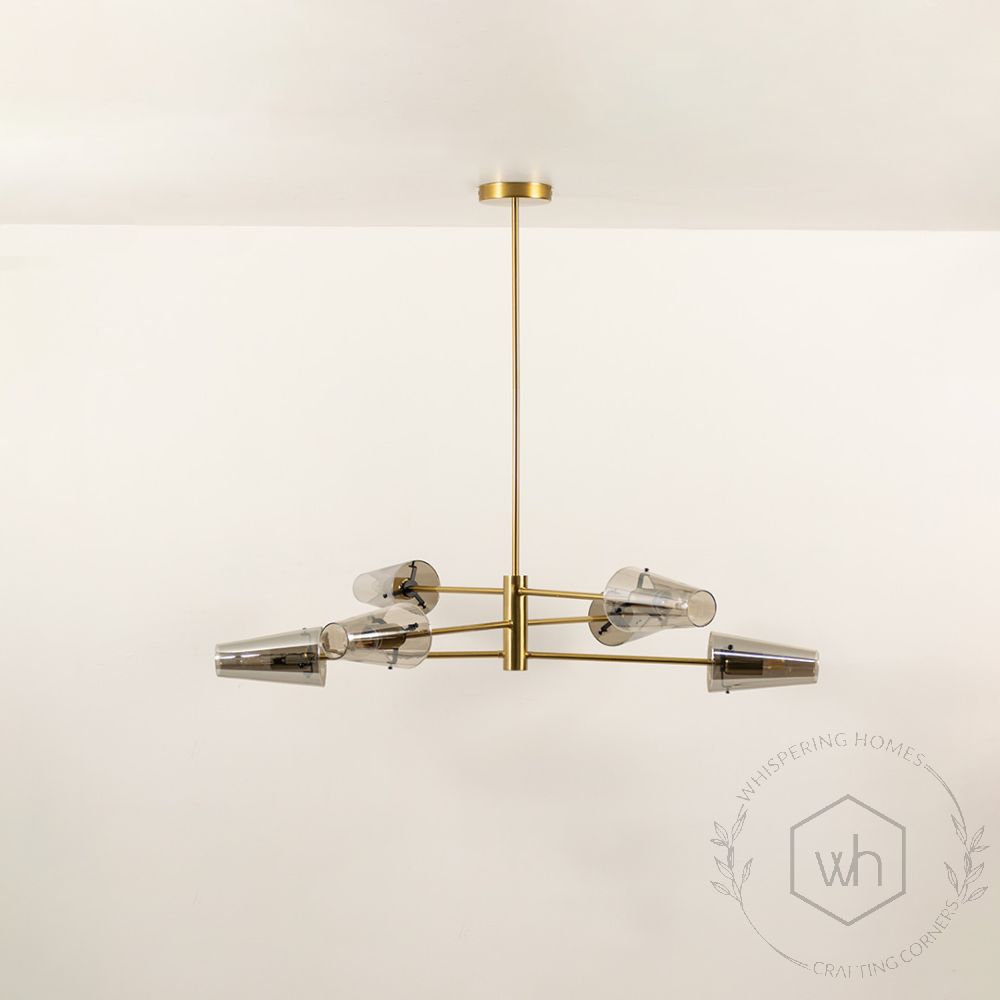 Valentina 6 Linear Light Chrome Light Off White background