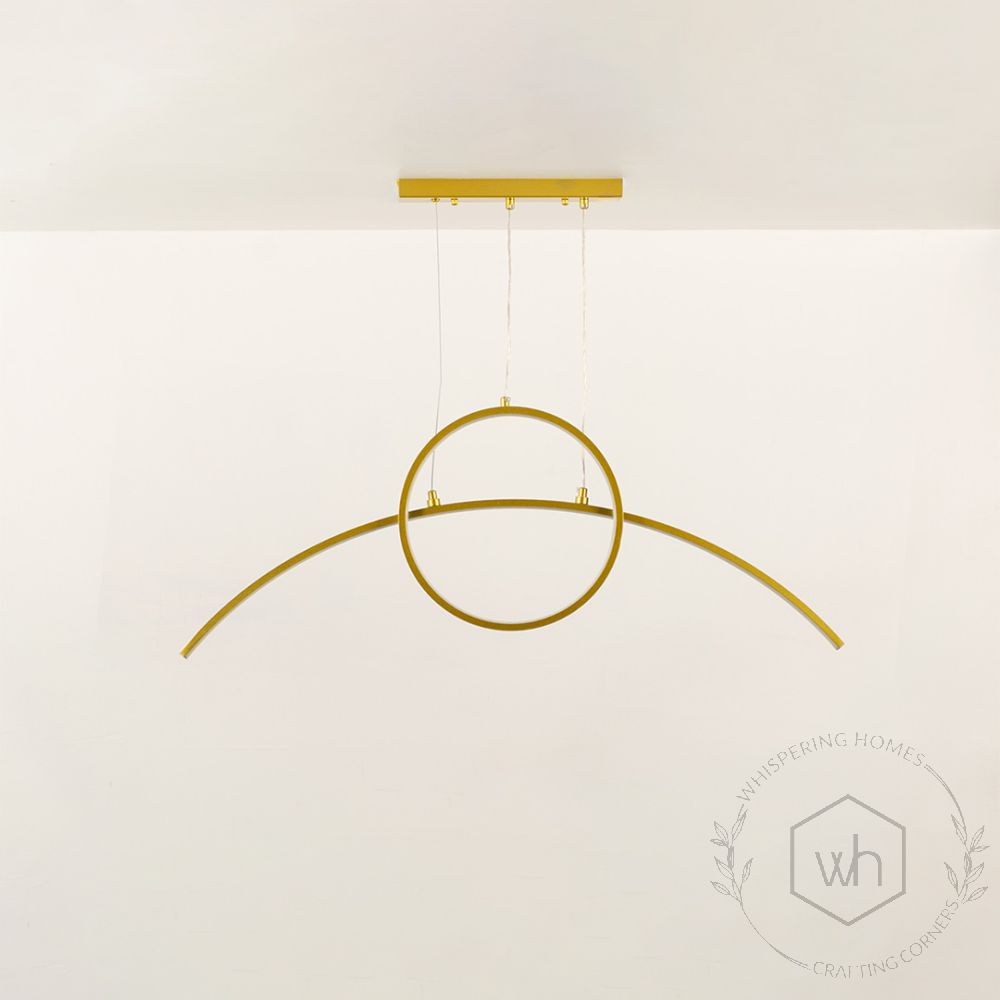 Ringlet Island Linear Light Gold Light Off White Background