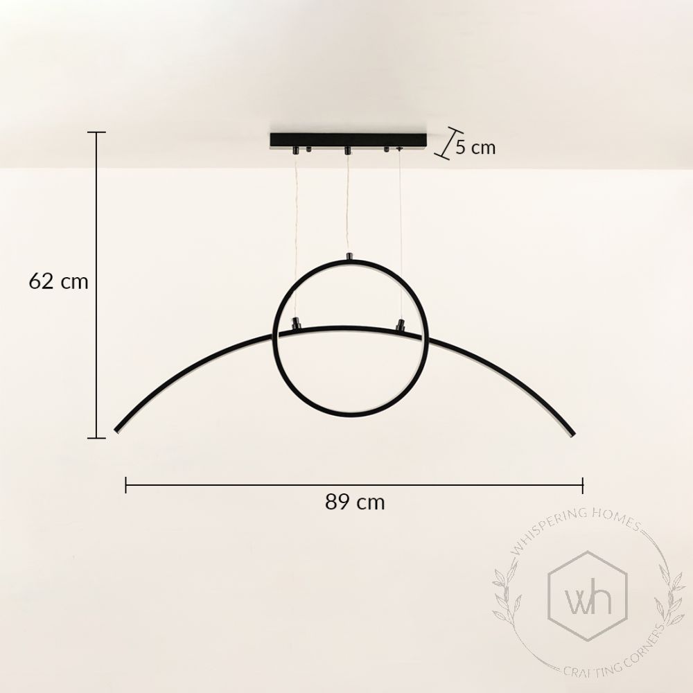 Ringlet Island Linear Light Black Dimensions