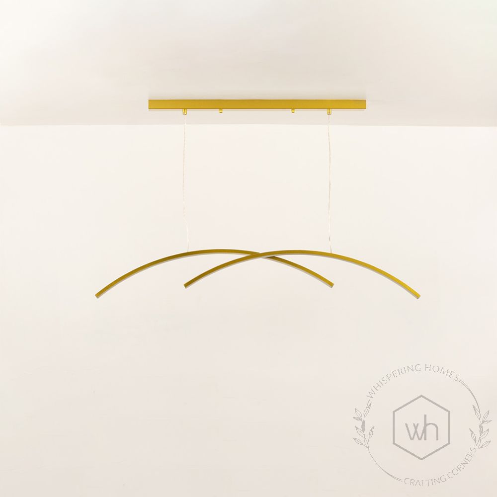 Arche 2 Light Chandelier Gold Light On White Background