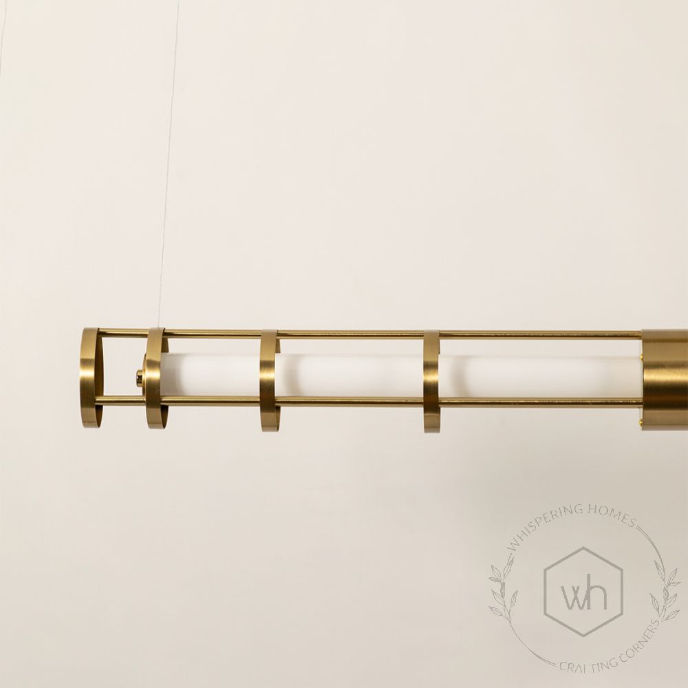 Round Tube Linear Light Gold Closeup