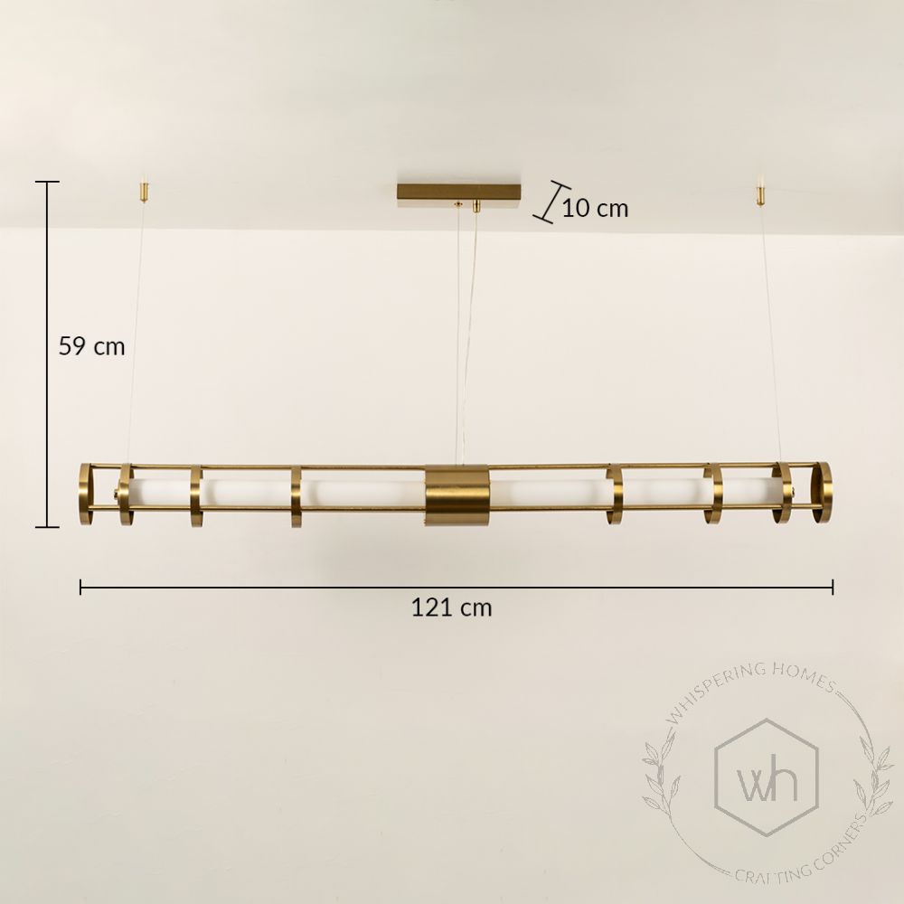 Round Tube Linear Light Gold Dimensions