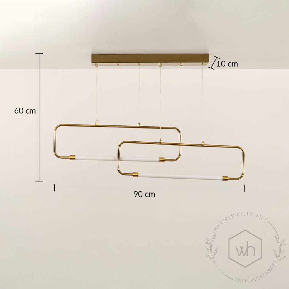 Bouvet 2 Light Chandelier Gold Dimensions