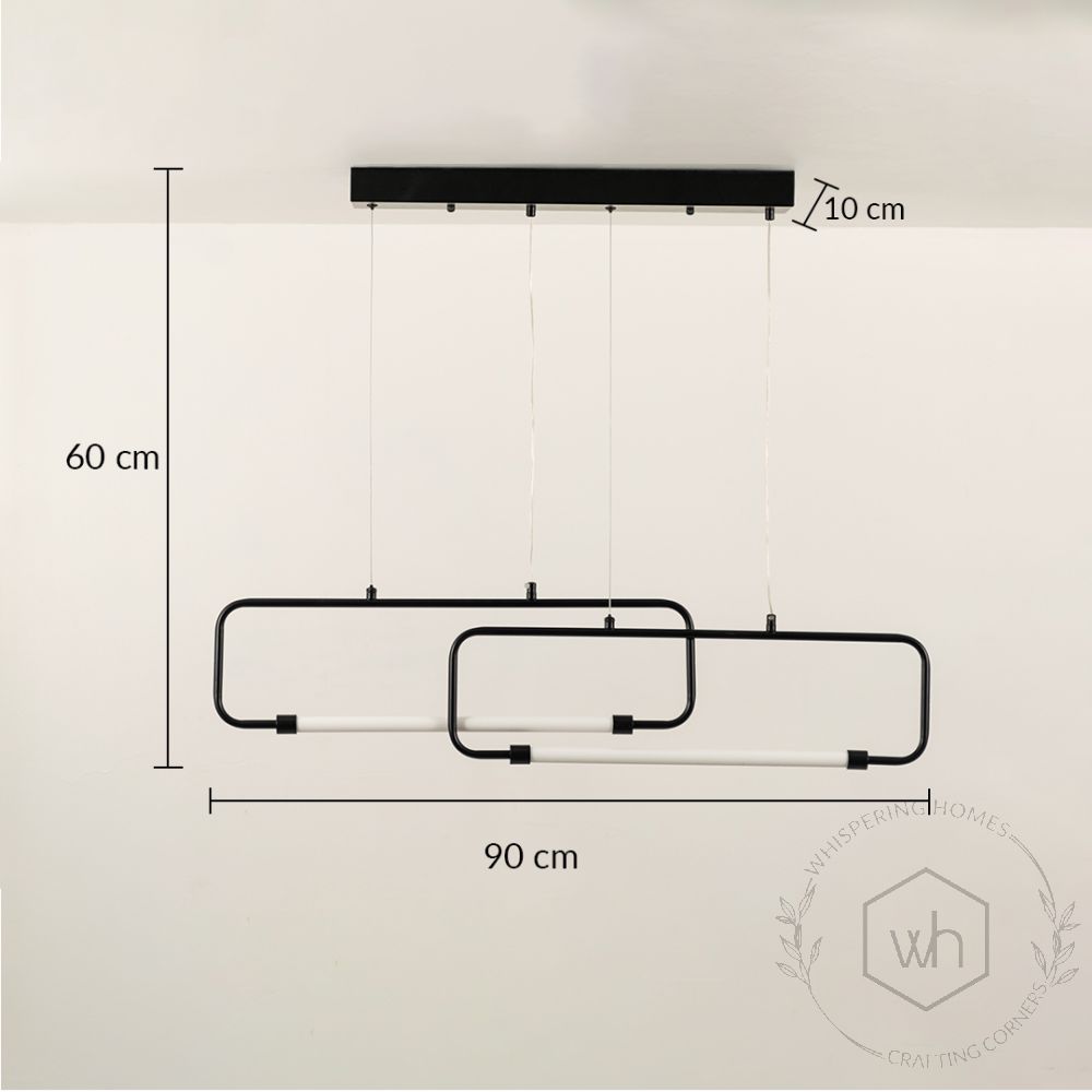 Bouvet 2 Light Chandelier Black Dimensions