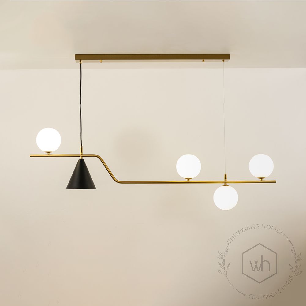 Kyran 5 Light Chandelier Brass Light On White Background