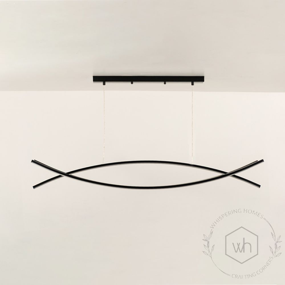 Dual Curve Linear Light Light Off White Background