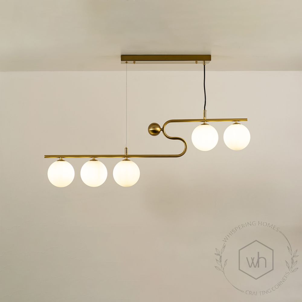 Avior 5 Light Chandelier Gold Light On White Background