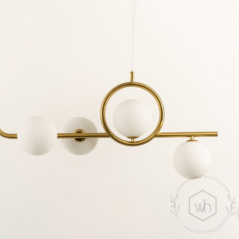 Aball 5 Light Geometric Chandelier Gold Closeup