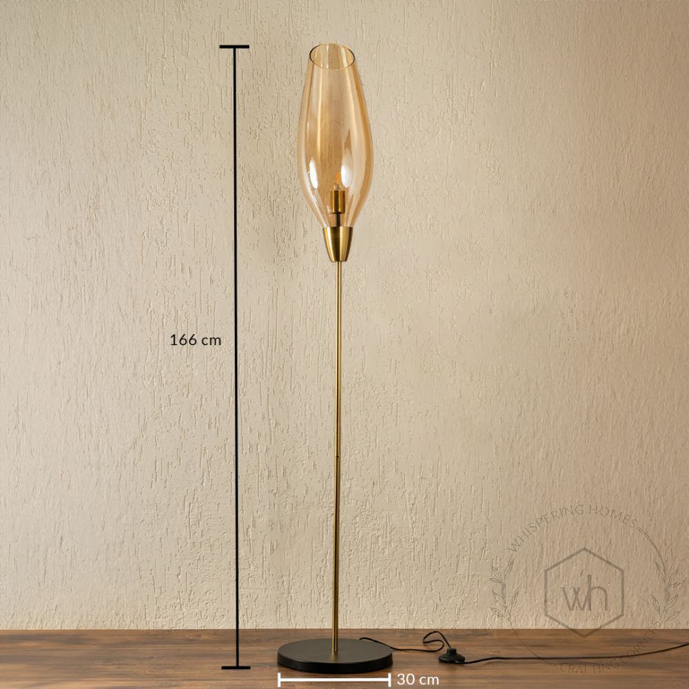 Brilliance Beam Glass Floor Lamp Amber Dimensions