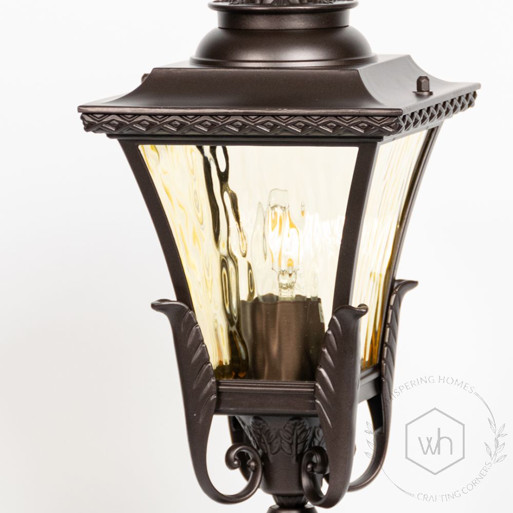 Fence Outdoor Gate lamp - Black Closeup