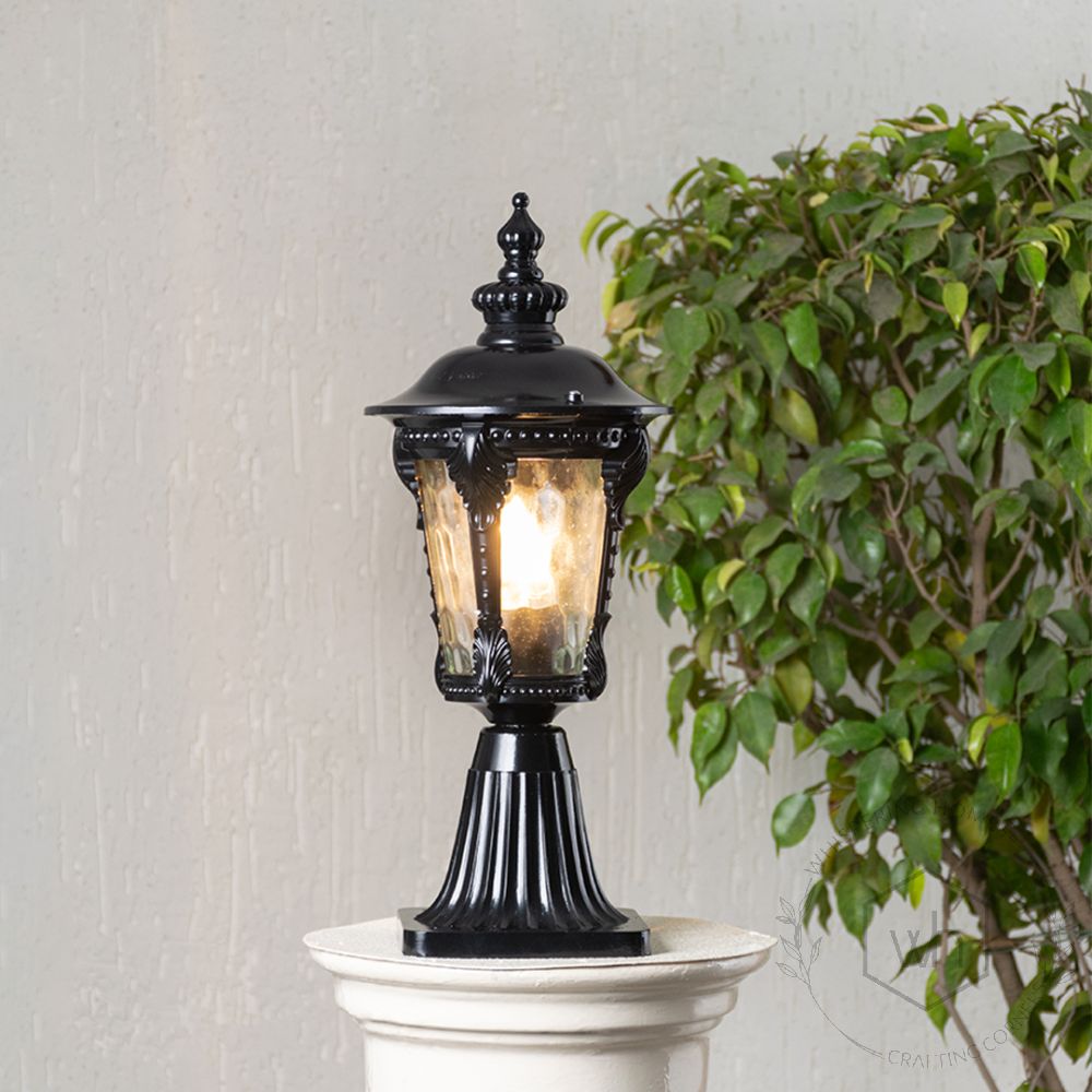 Classical Outdoor Gate Light - Black Light On White Background