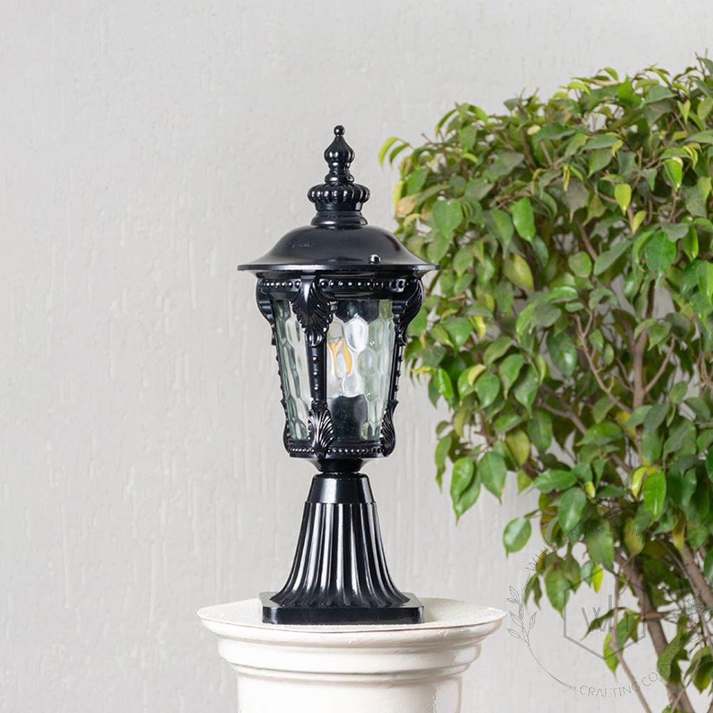 Classical Outdoor Gate Light - Black Light Off White Background