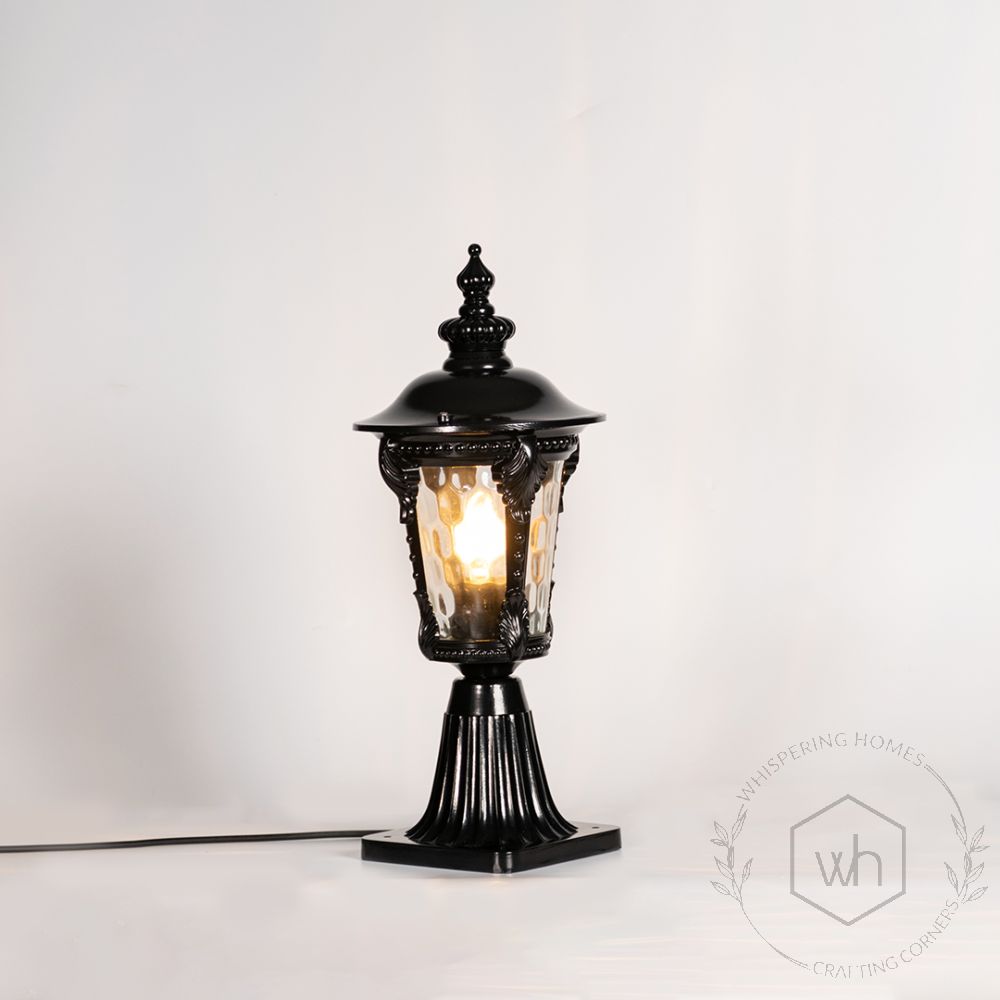 Classical Outdoor Gate Light - Black Light On White Background