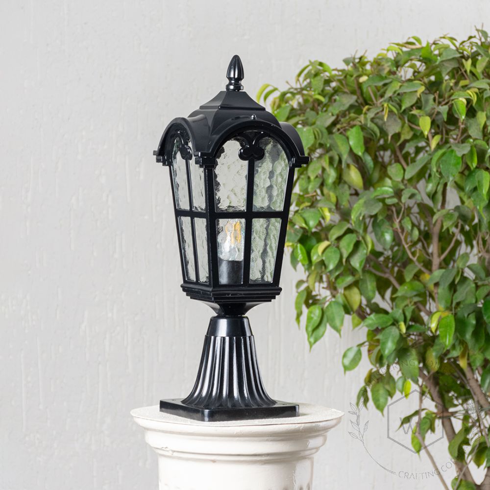 Fairy Outdoor Gate Light - Black Light Off White Background