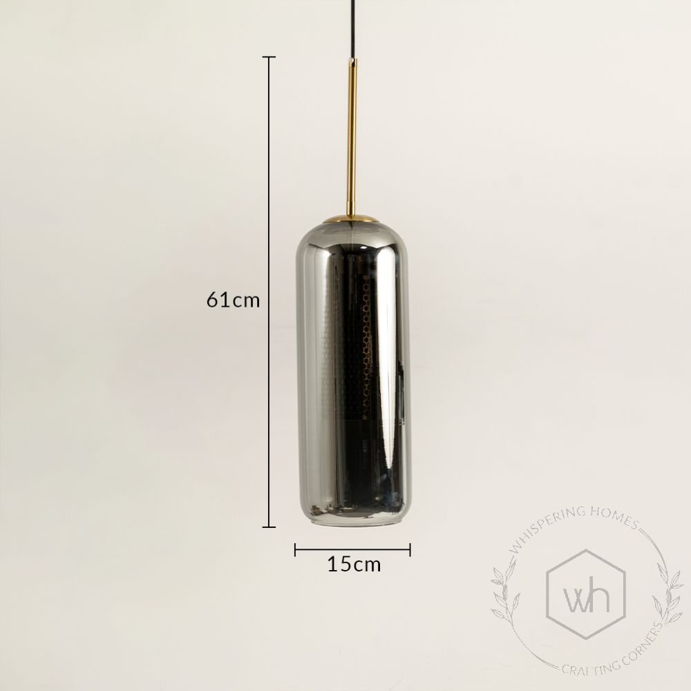 Modern Loft Smoky Grey Glass Hanging Pendant Light Dimensions.jpg