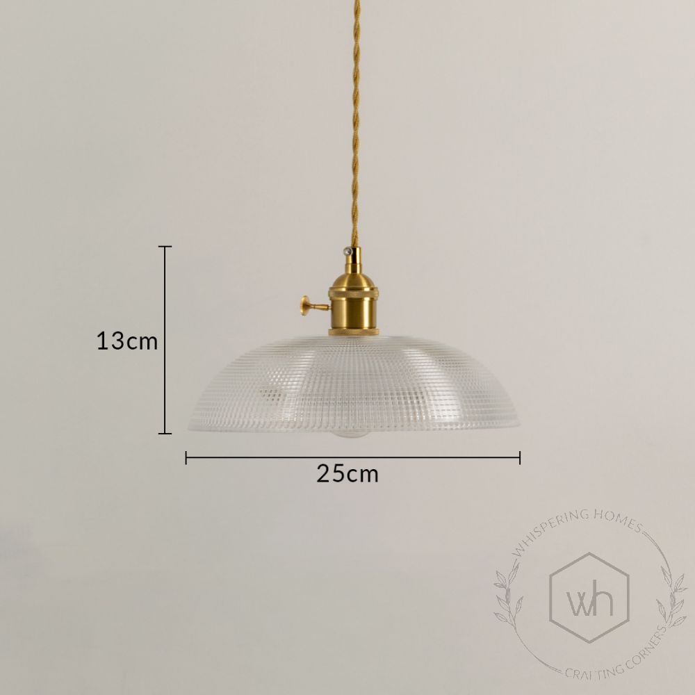 Prismatic Brass Glass Pendant Lamp Dimensions