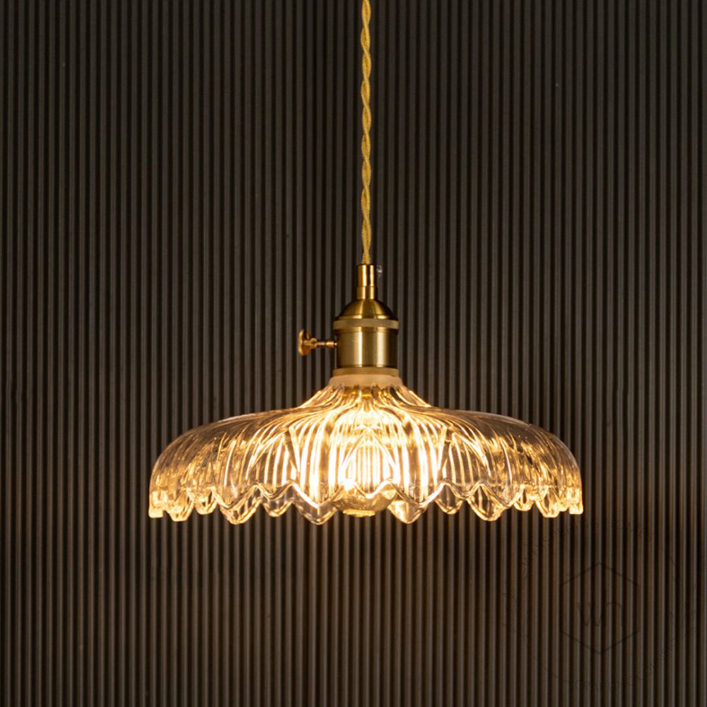 Nordic Retro Loft Pendant Light Light On Black Background