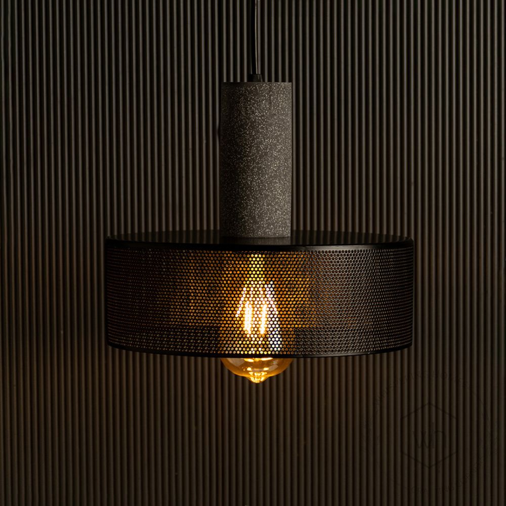 Rif Ceiling Pendant Light Light On Black Background