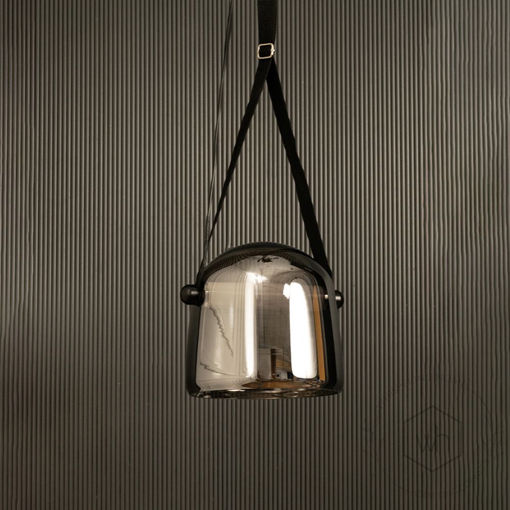 Mona Pendant Light Smoky Light Off Black Background