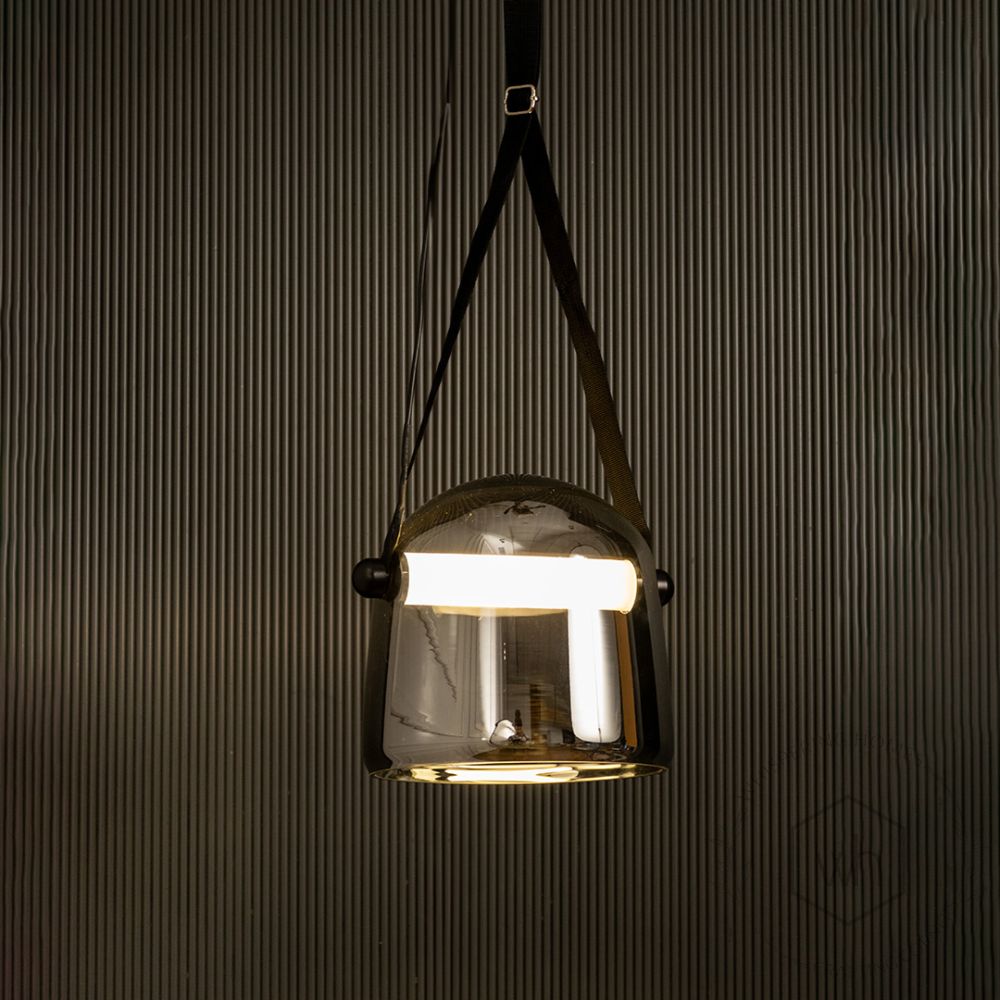 Mona Pendant Light Smoky Light On Black Background