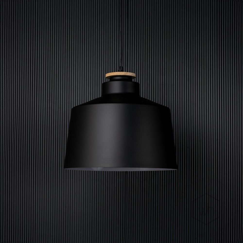 Modern Hanging Lamp - Black Light Off Black Background