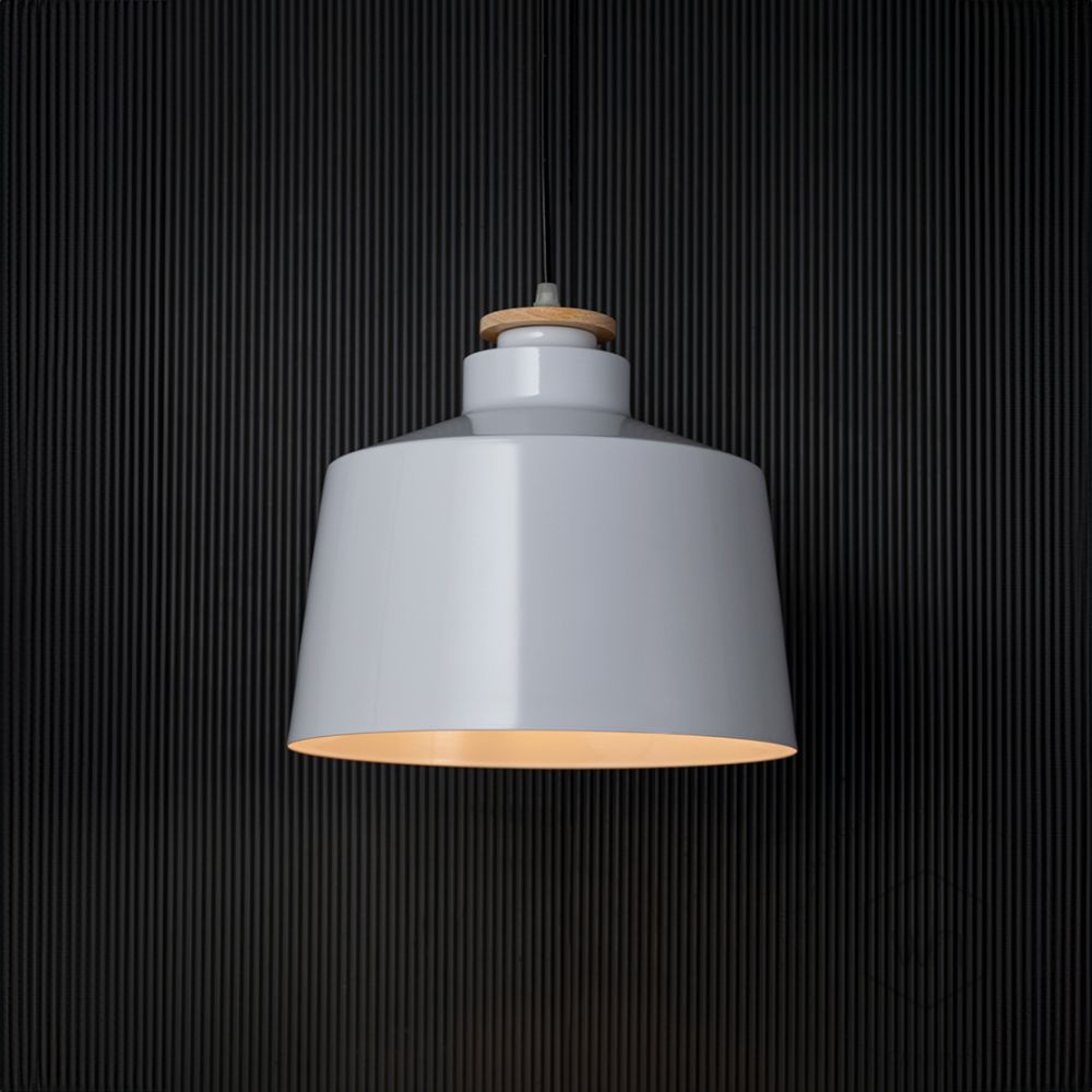 Modern Hanging Lamp - White Light On Black Background