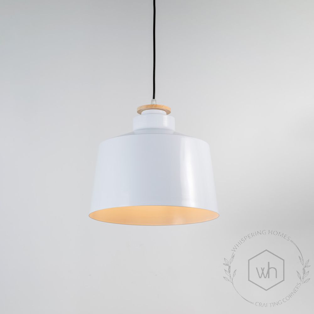 Modern Hanging Lamp - White Light On White Background