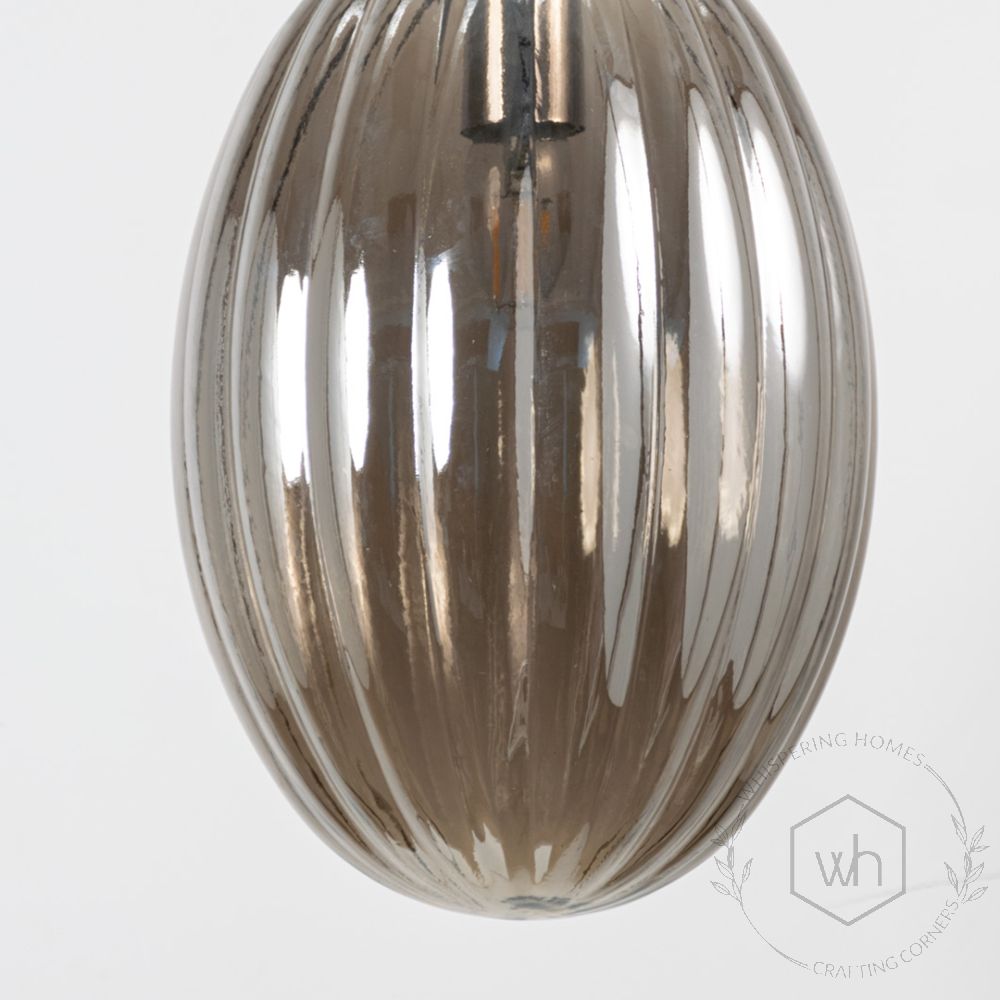 Glass Pendant Light - Oval & Black Closeup