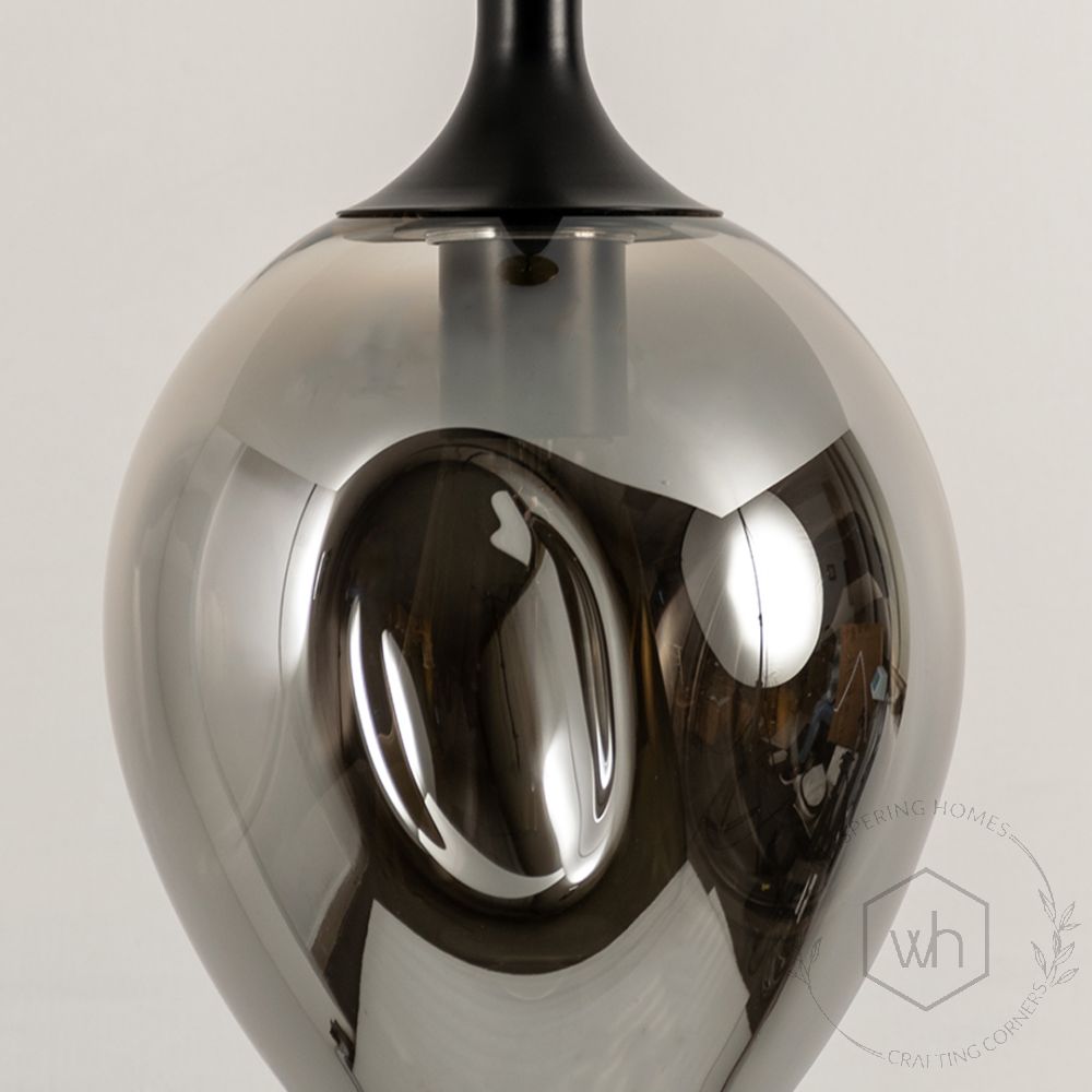 Dimple Glass Pendant Light Smoky Closeup