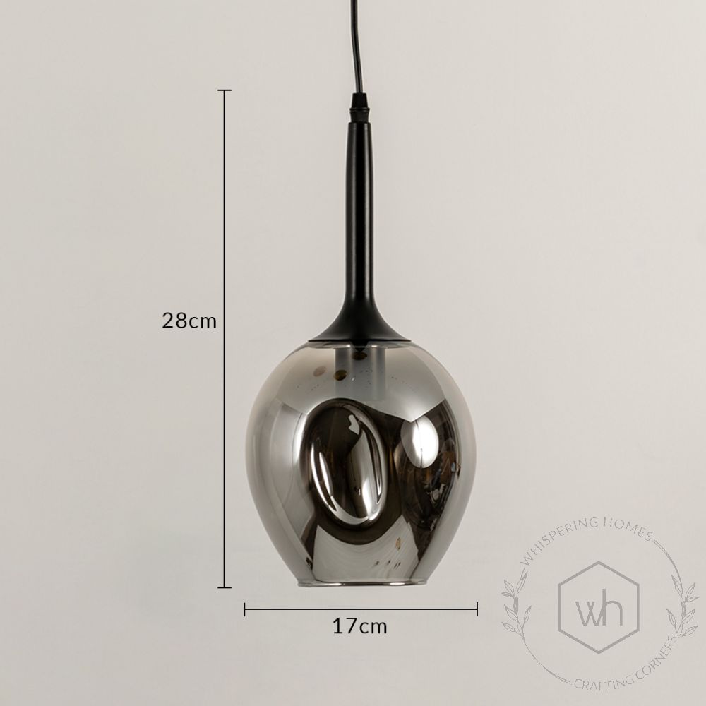 Dimple Glass Pendant Light Smoky Dimensions