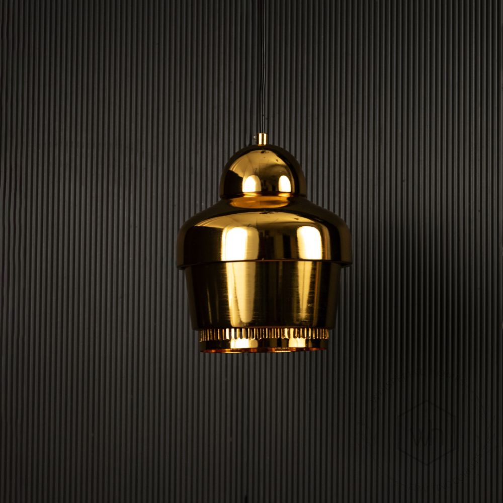 Rodan Pendant Light - Gold Light off black background