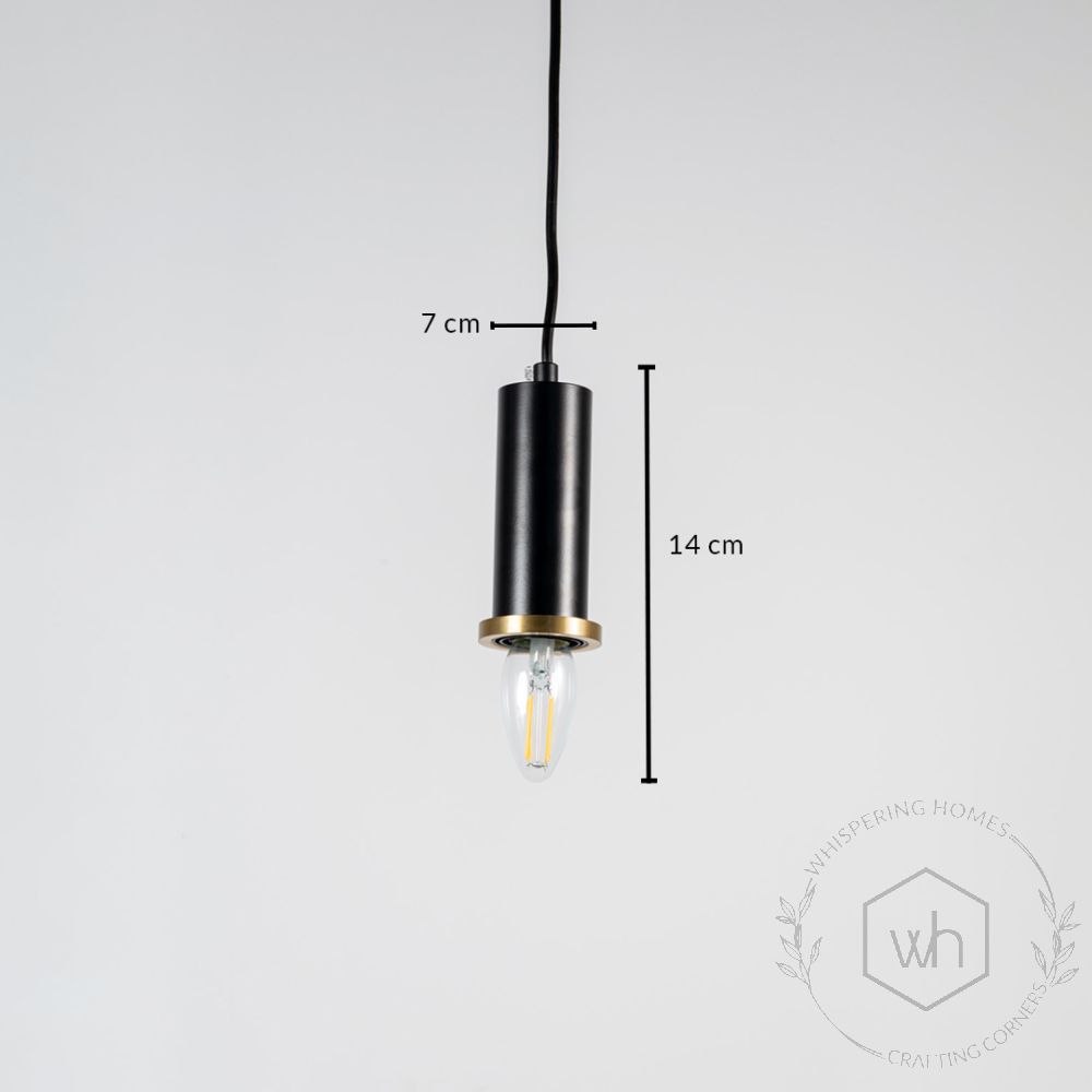 Long Chic Pendant Light - Black Dimensions