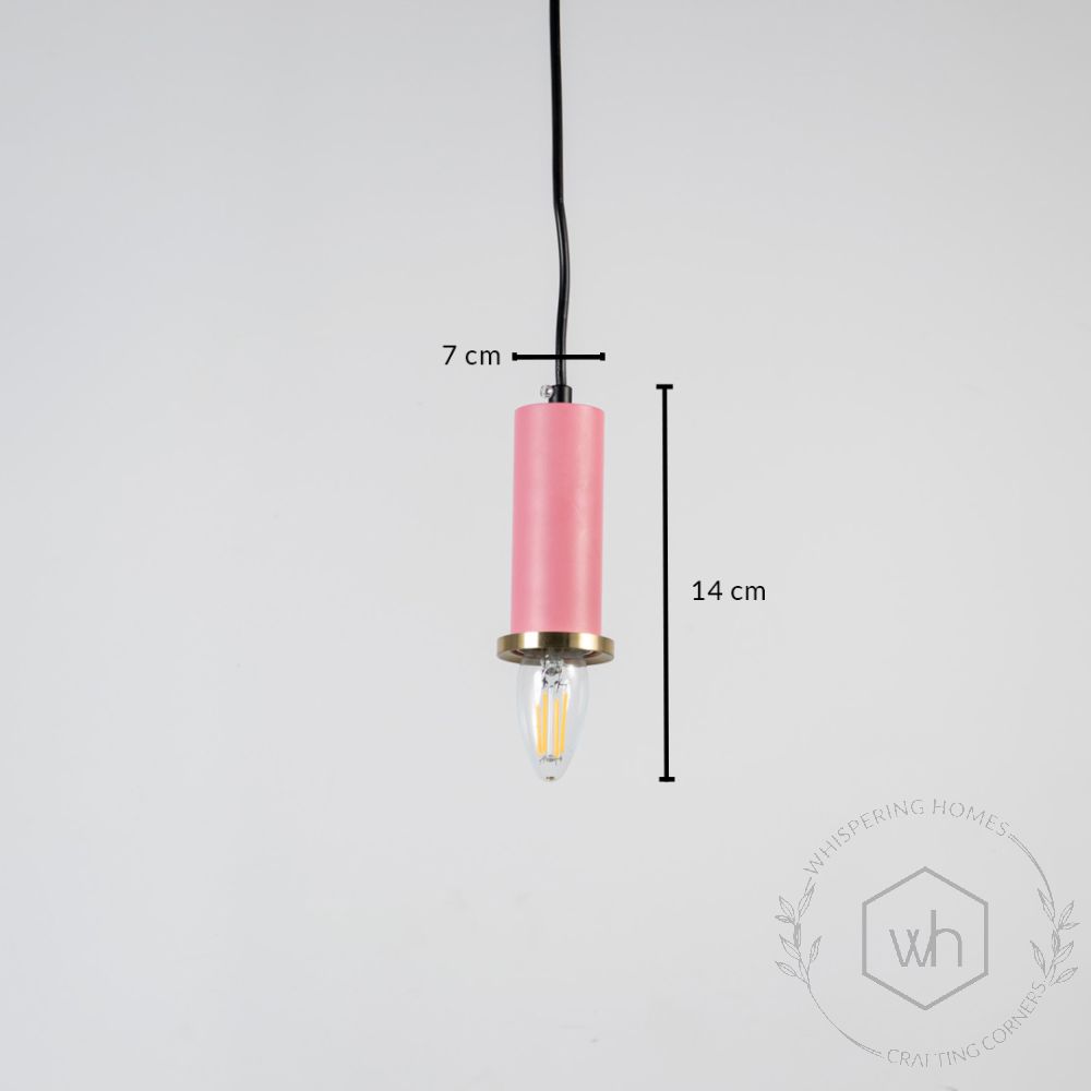 Long Chic Pendant Light - Pink Dimensions