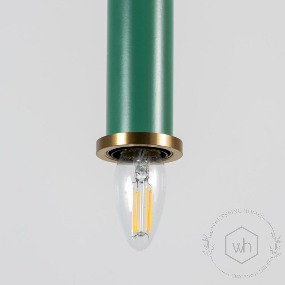 Long Chic Pendant Light - Green Closeup