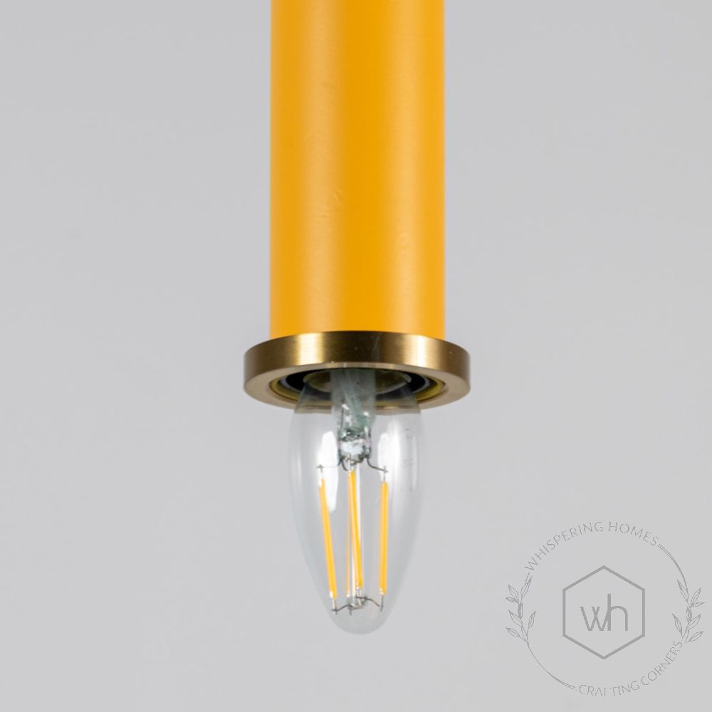 Long Chic Pendant Light - Yellow Closeup