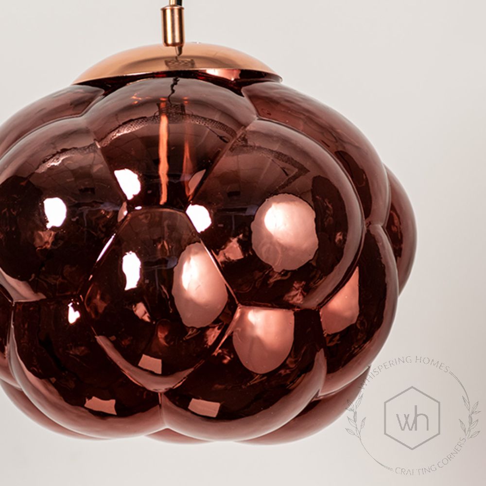 Curve Pendant Lamp - Rose Gold Closeup