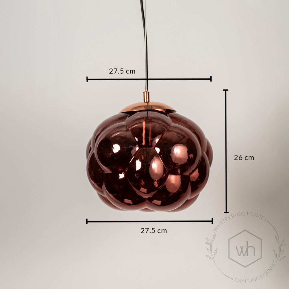 Curve Pendant Lamp - Rose Gold Dimensions