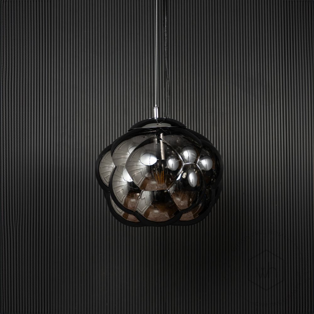 Curve Pendant Lamp - Black Light Off Black Background