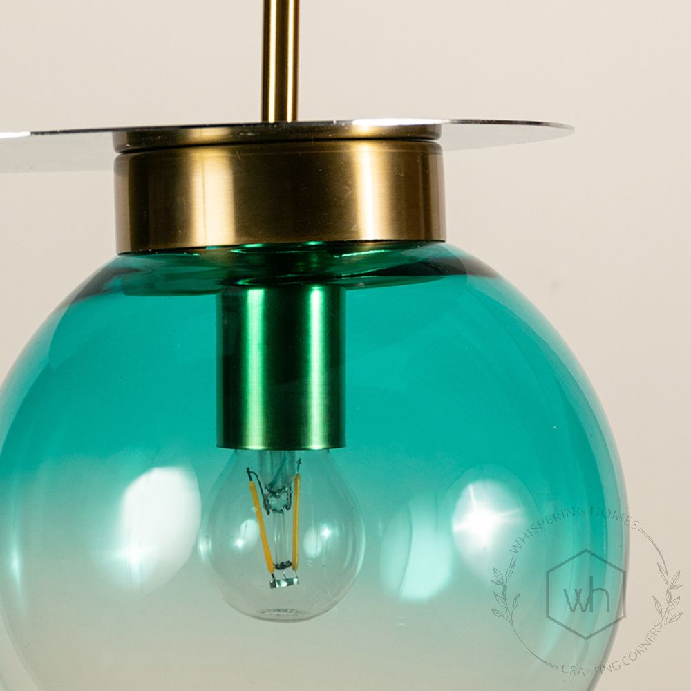 Visconte Glass Hanging Light - Blue closeup