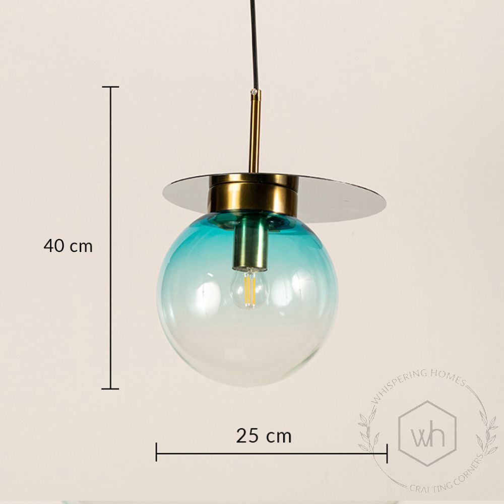 Visconte Glass Hanging Light - Sky Blue Dimension