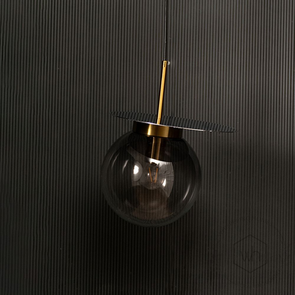 Visconte Glass Hanging Light - Black Light off black background