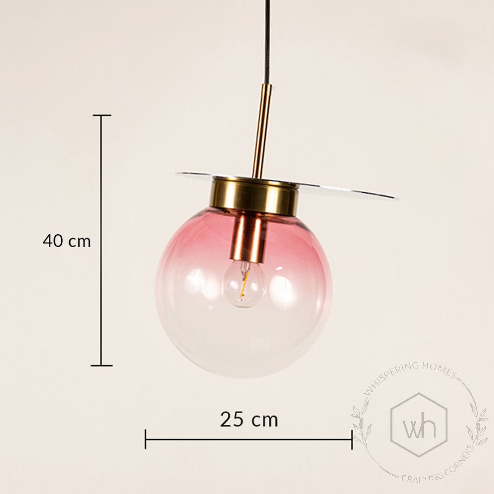 Visconte Glass Hanging Light - Pink Dimension