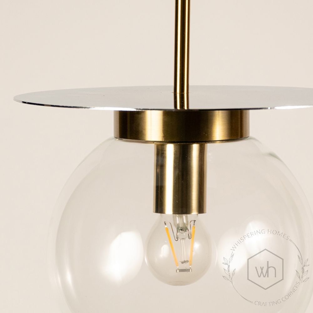 Visconte Glass Hanging Light - Transparent closeup