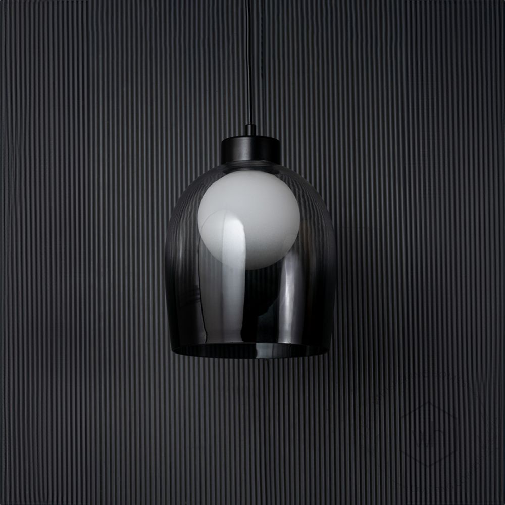 Postmodern Bell Glass Pendant light Light Off Black Background