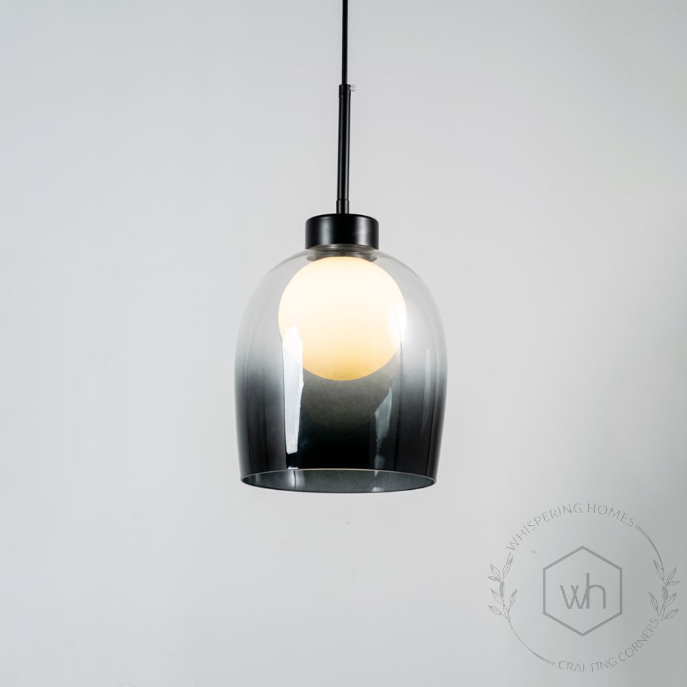 Postmodern Bell Glass Pendant light Light On White Background