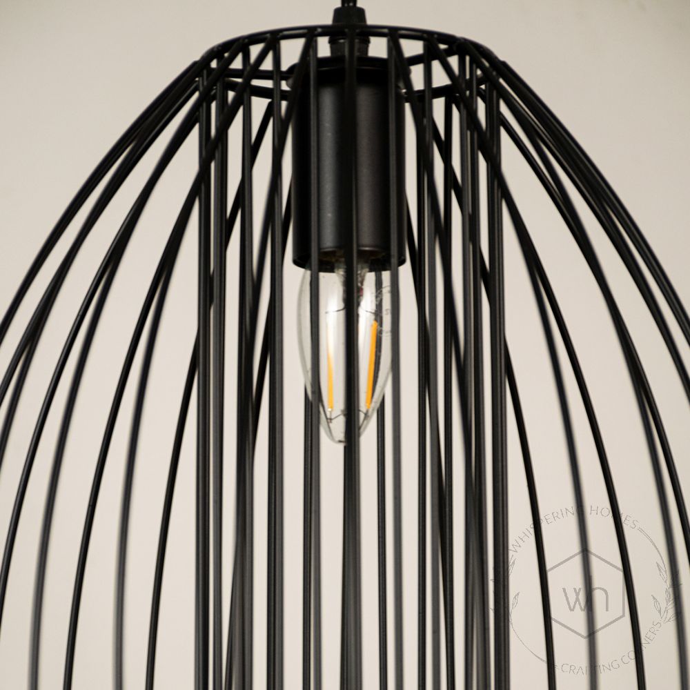 Cranbrook Geometric Pendant Light - Black closeup