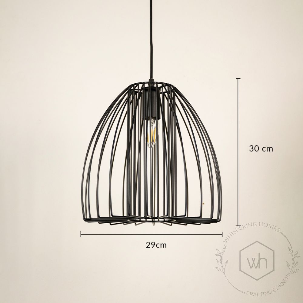 Cranbrook Geometric Pendant Light - Black Dimension